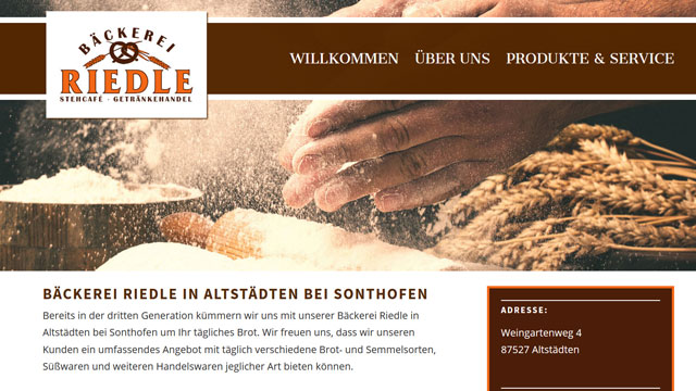 Referenzprojekt: Bäckerei Riedle — Website von Konrad Griesser